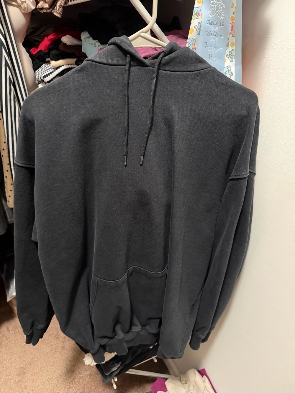 Balenciaga Black Oversized Hooded Sweatshirt